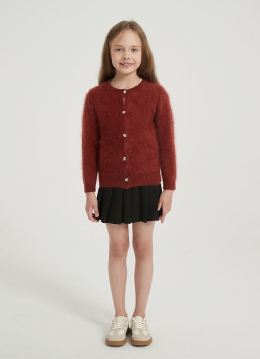 New desgin 100%Kid's Brushed Cashmere Cardigan From Chineses Supplier