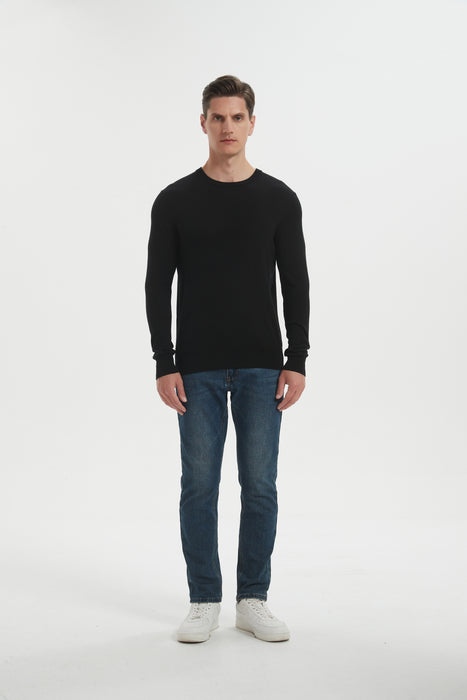 Lightweight Men's Silk Cashmere Crewneck Sweater