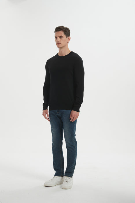 Lightweight Men's Silk Cashmere Crewneck Sweater