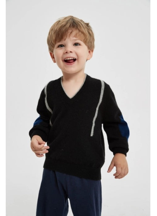 Custom design Boy's High Quality V-Neck 100%Cashmere Pullover Sweater In Cheap Price By Chinese Vendor