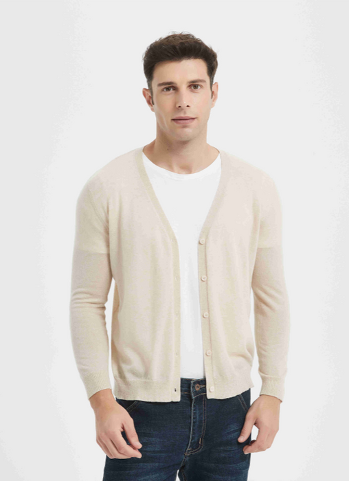 ODM design Men 90% Cashmere 10%Silk Cardigan Sweaters from Chinese factory