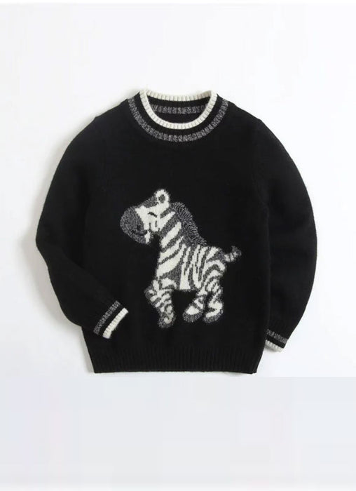 Custom Design Boy Cashmere Round Neck Jacquard Jumper Chinese Supplier