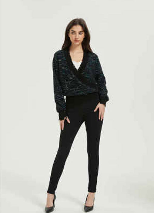 Custom design Ladies Cashmere Fancy Jacquard V-neck Sweater