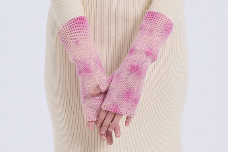 New arrival OEM Tie-Dye Wool Cashmere Beanie ,Gloves and Socks Christmas Warm Set From Chinese Factory