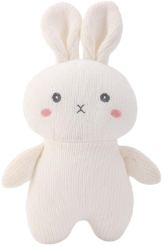 OEM high-quality Full-Body Cashmere Blend Knitted Sound-Making Rabbit Toys for Babies from China
