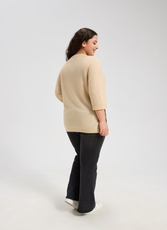 Wholesale Women's High Slit Silk Cashmere Sweater From China Factory