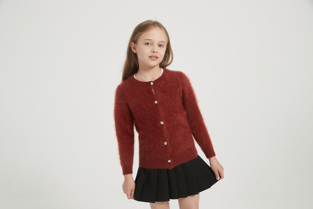 New desgin 100%Kid's Brushed Cashmere Cardigan From Chineses Supplier