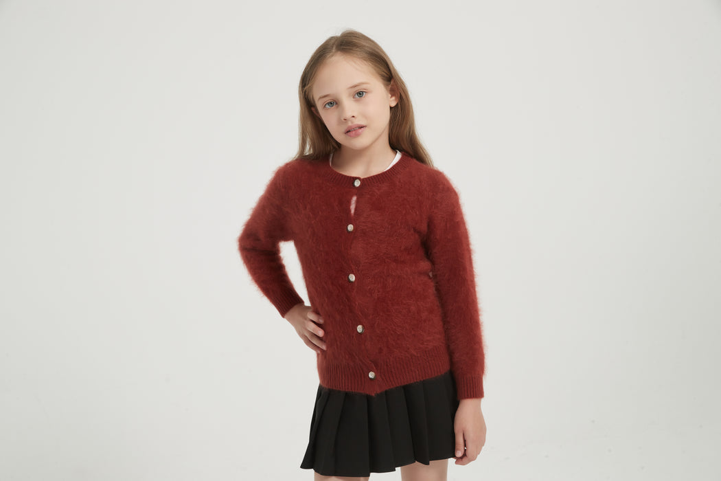 New desgin 100%Kid's Brushed Cashmere Cardigan From Chineses Supplier