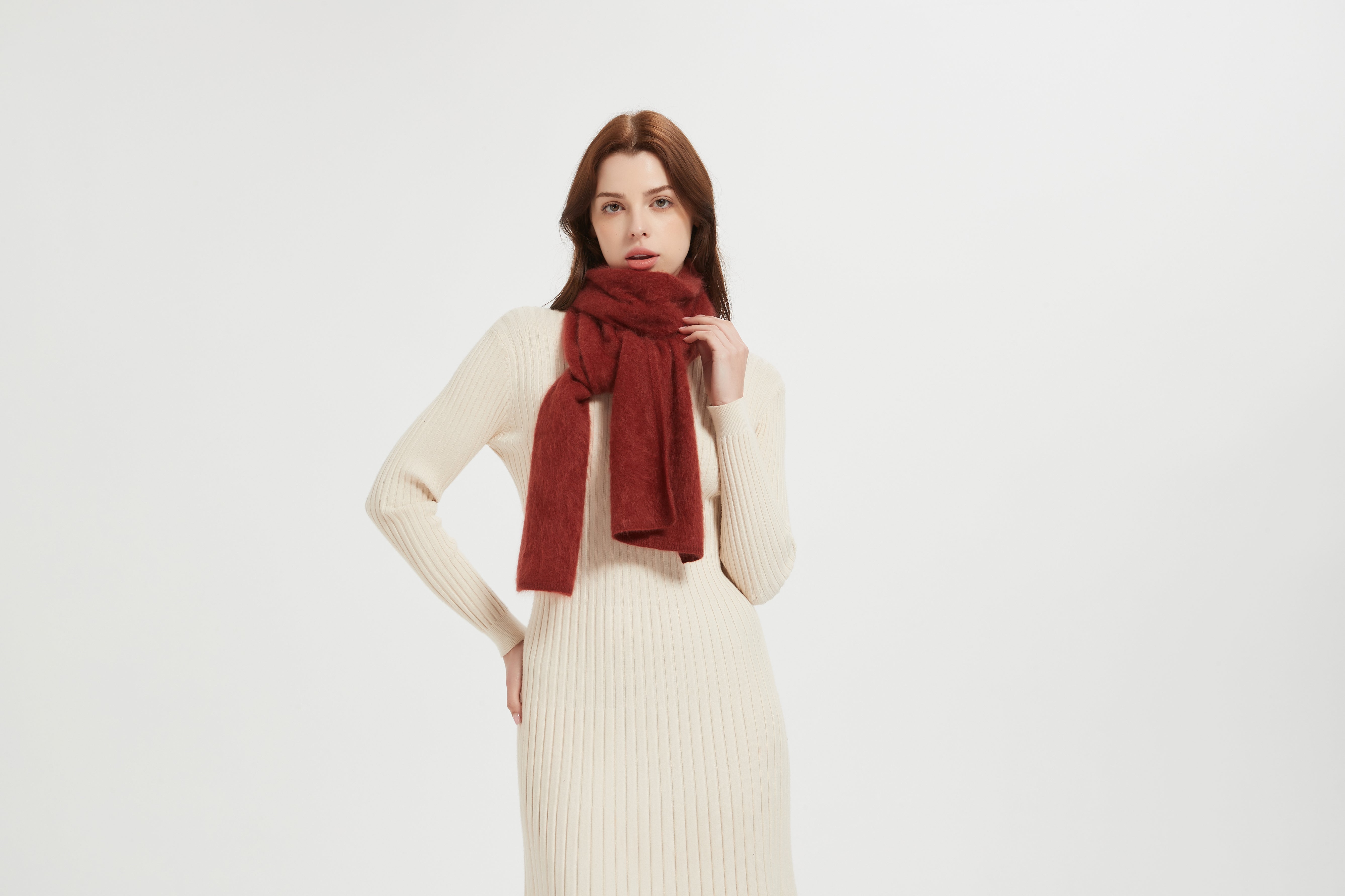 New design Women 100%Brushed Cashmere Scarf With High Quality China Factory