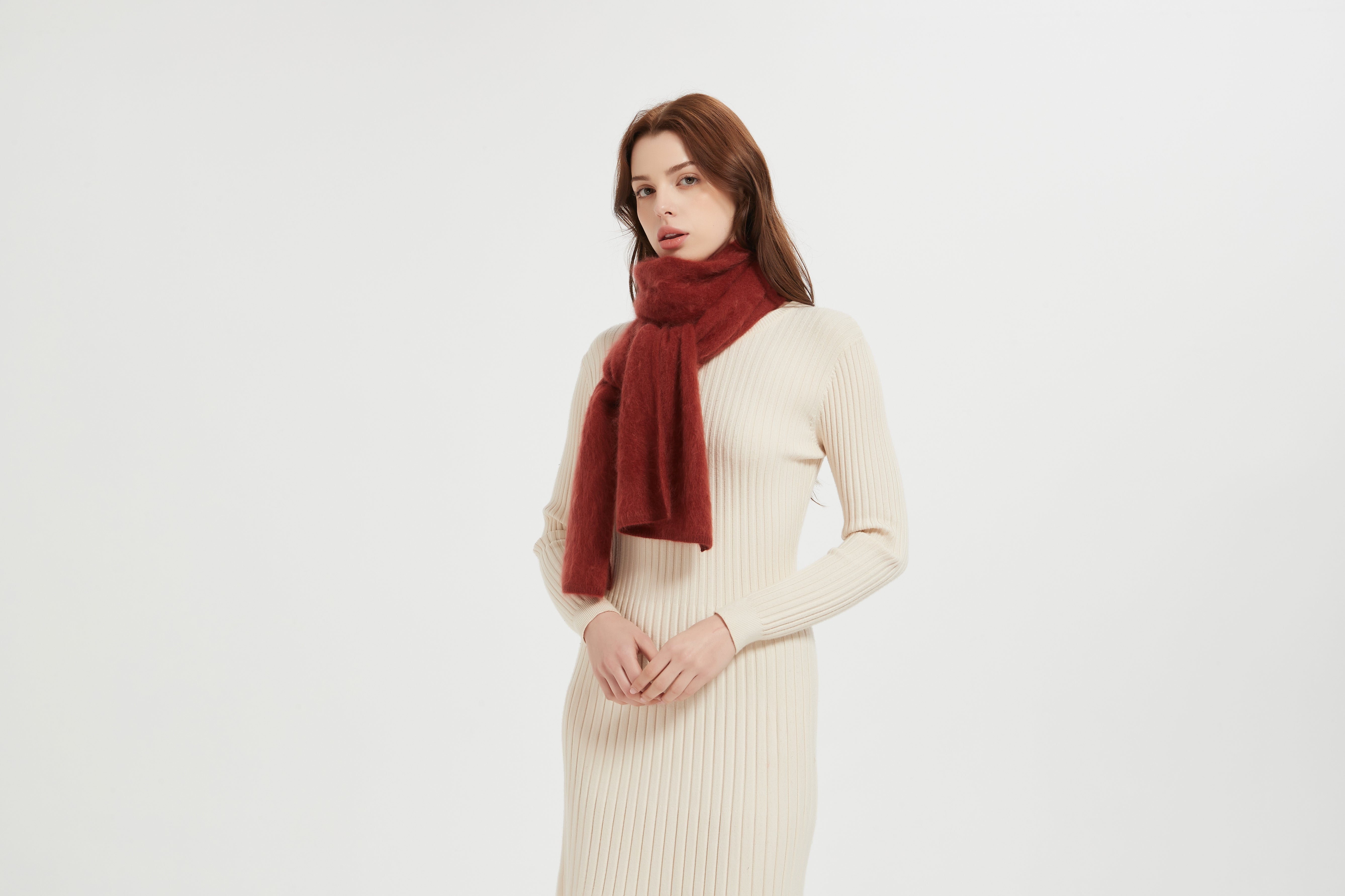 New design Women 100%Brushed Cashmere Scarf With High Quality China Factory