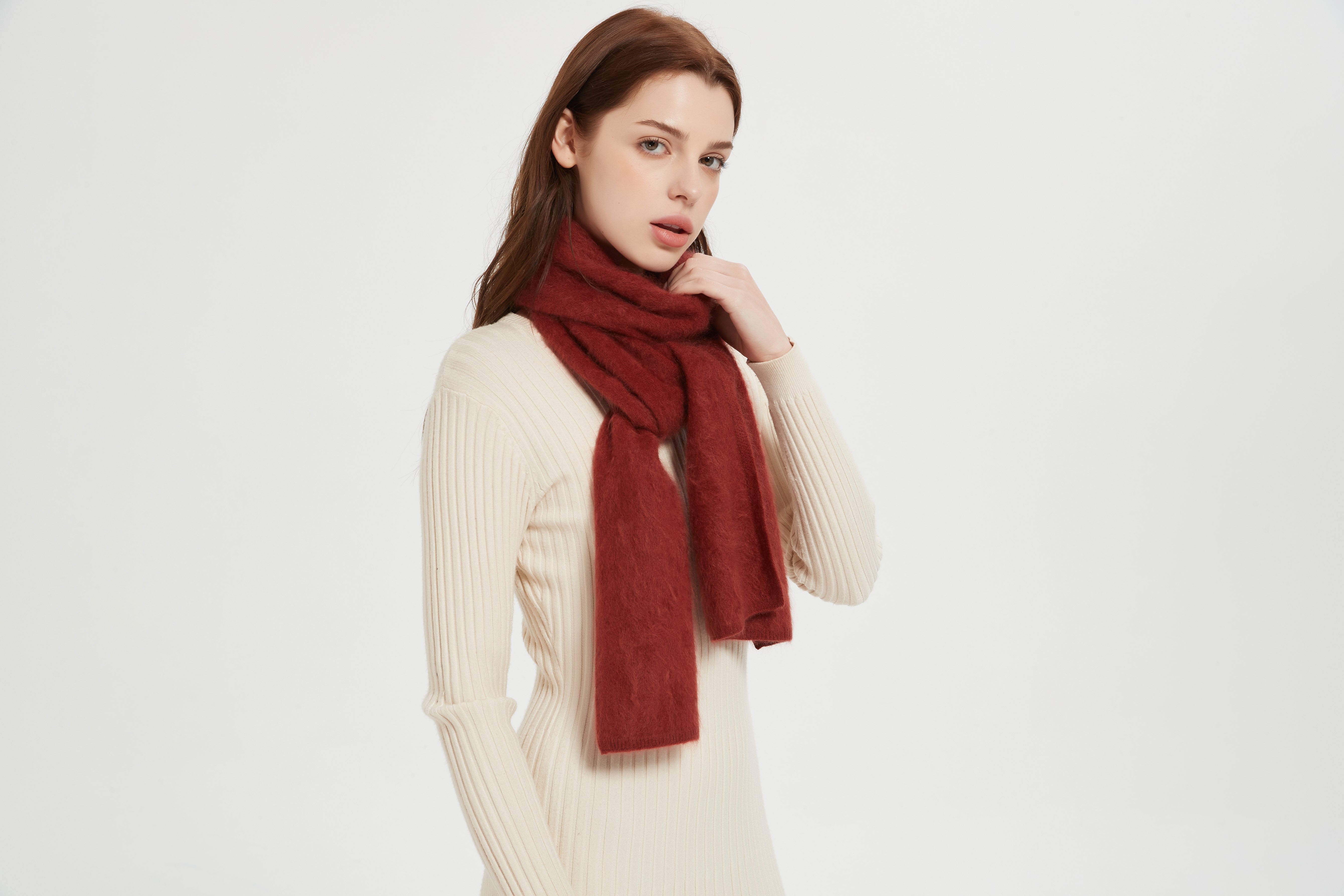 New design Women 100%Brushed Cashmere Scarf With High Quality China Factory