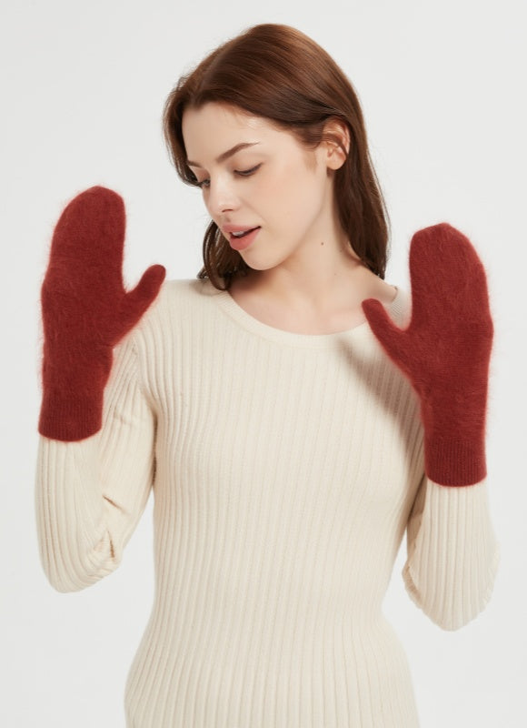 New desgin high end women's 100%Brushed Cashmere Gloves for fall winter from China