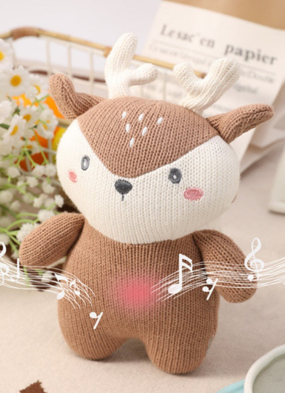 New arrival OEM high-quality Full-Body Cashmere Blend Knitted Sound-Making Deer Toys for Babies from Chinese Manufactory