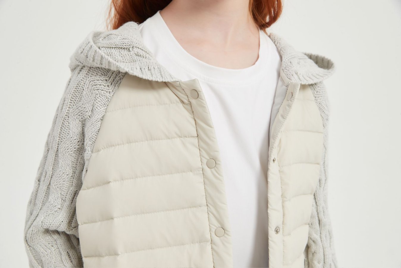 New desgin high Quality Kid's Cashmere Down Jacket Features Cable Knit from China Supplier