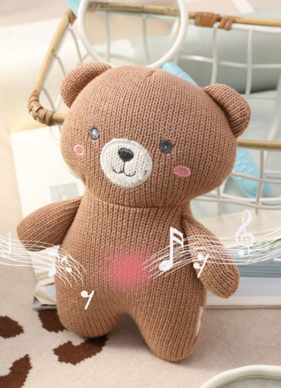New arrival OEM high-quality Full-Body Cashmere Blend Knitted Sound-Making Bear Toys for Babies from Chinese Factory