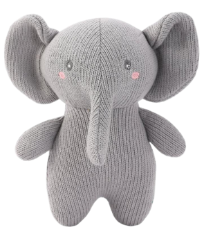 OEM high-quality Full-Body Cashmere Blend Knitted Sound-Making Elephant Toys for Babies from China