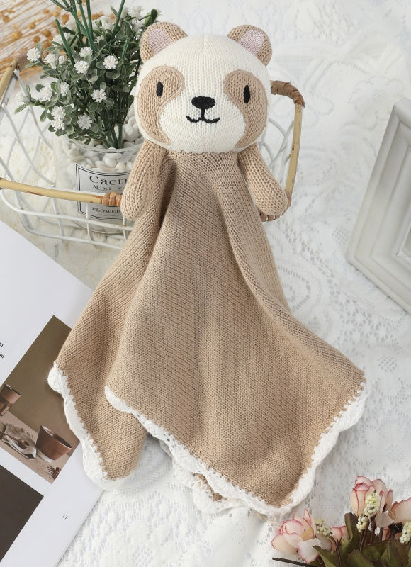 OEM high-quality Cashmere Blend Knitted Hand Towel and Panda Toys for Babies from Chinese Manufactory