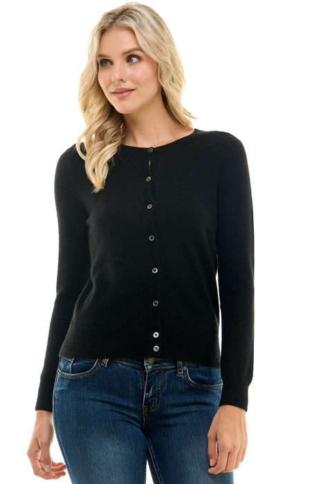 Women's Grade-A Cashmere Open Cardigan Sweater Black