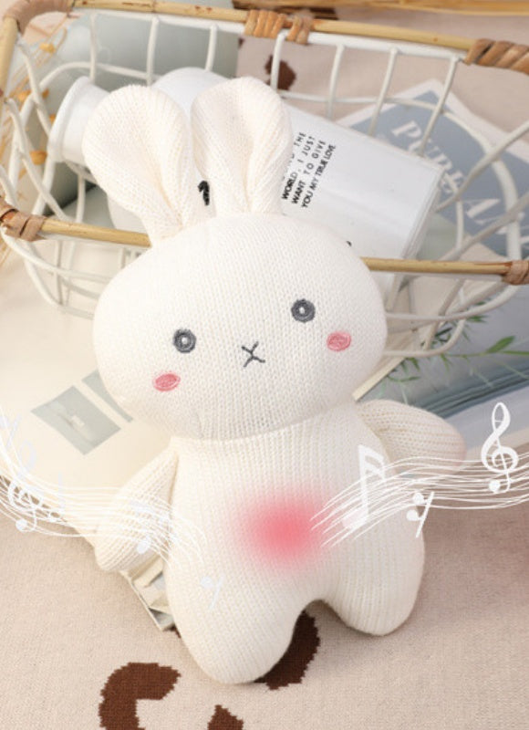 OEM high-quality Full-Body Cashmere Blend Knitted Sound-Making Rabbit Toys for Babies from China