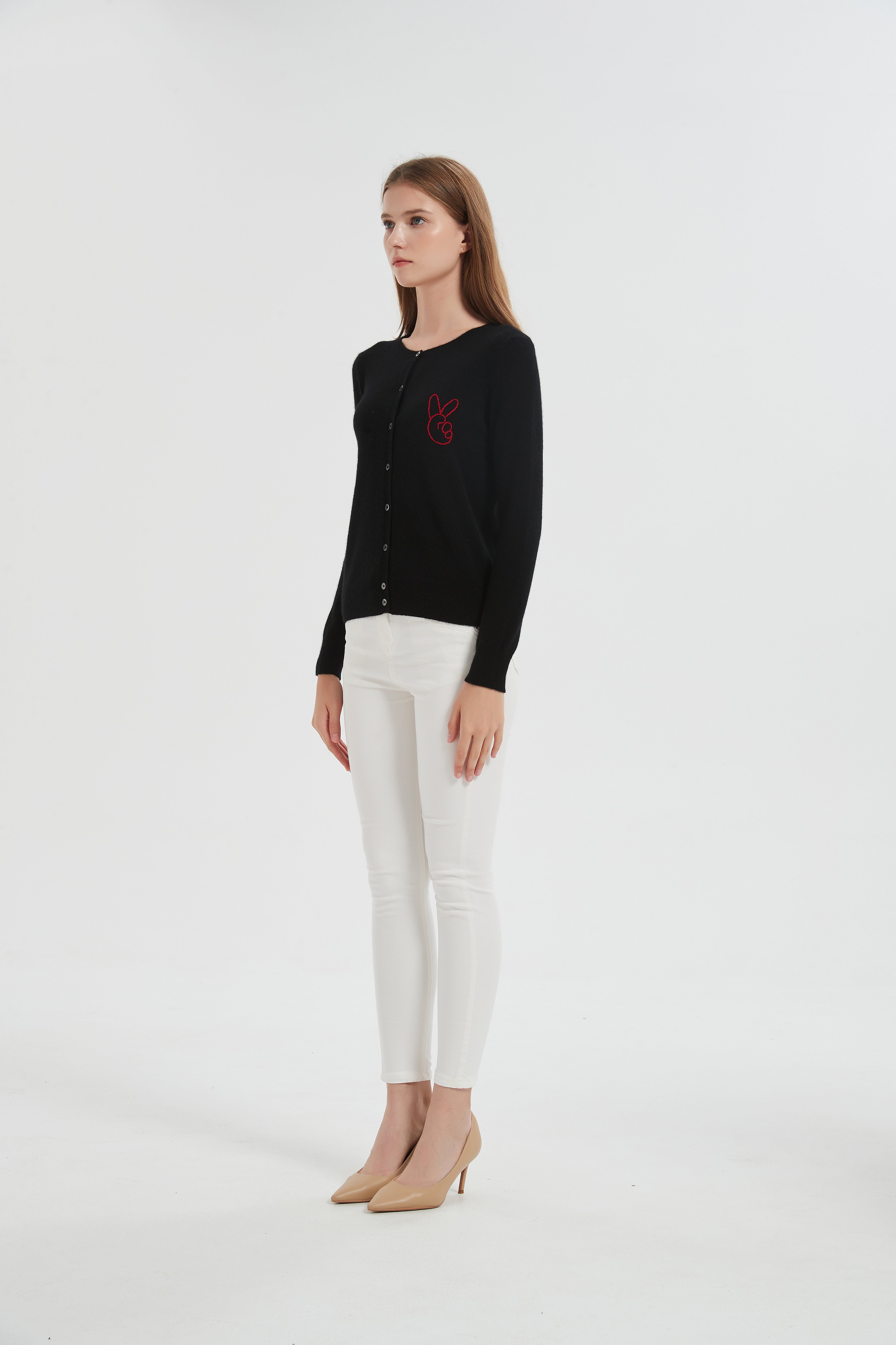 Custom Women's Grade-A Cashmere Open Cardigan Sweater,DIY Design Name,Letter and Text with Multi Colors,Winter Top for Gifts