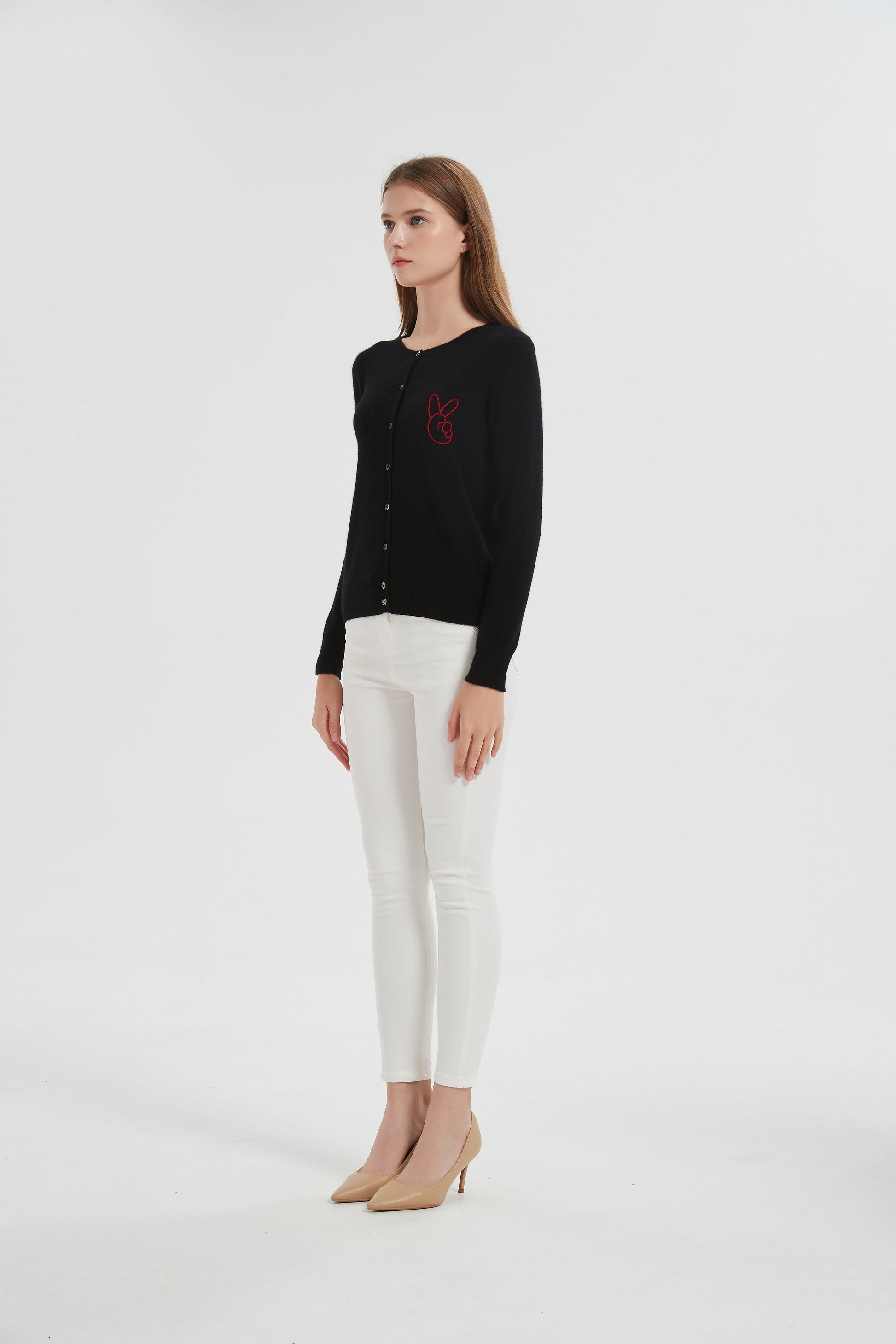 Custom Women's Grade-A Cashmere Open Cardigan Sweater,DIY Design Name,Letter and Text with Multi Colors,Winter Top for Gifts