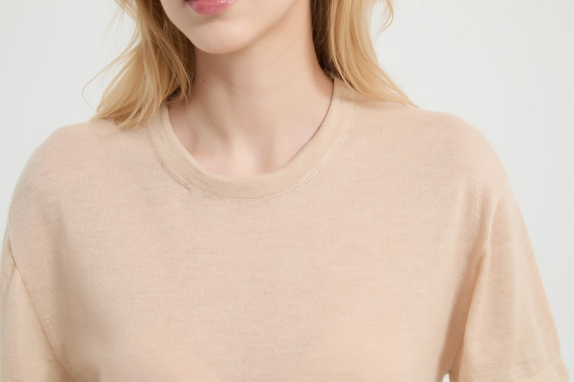 New Arrival Wholesale high quality Ladies 100%Worsted Baby Cashmere Crew Neck Knitted Shirt from Chinese factory
