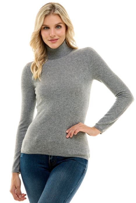 Women's Grade-A Cashmere Turtleneck Sweater Mid Grey