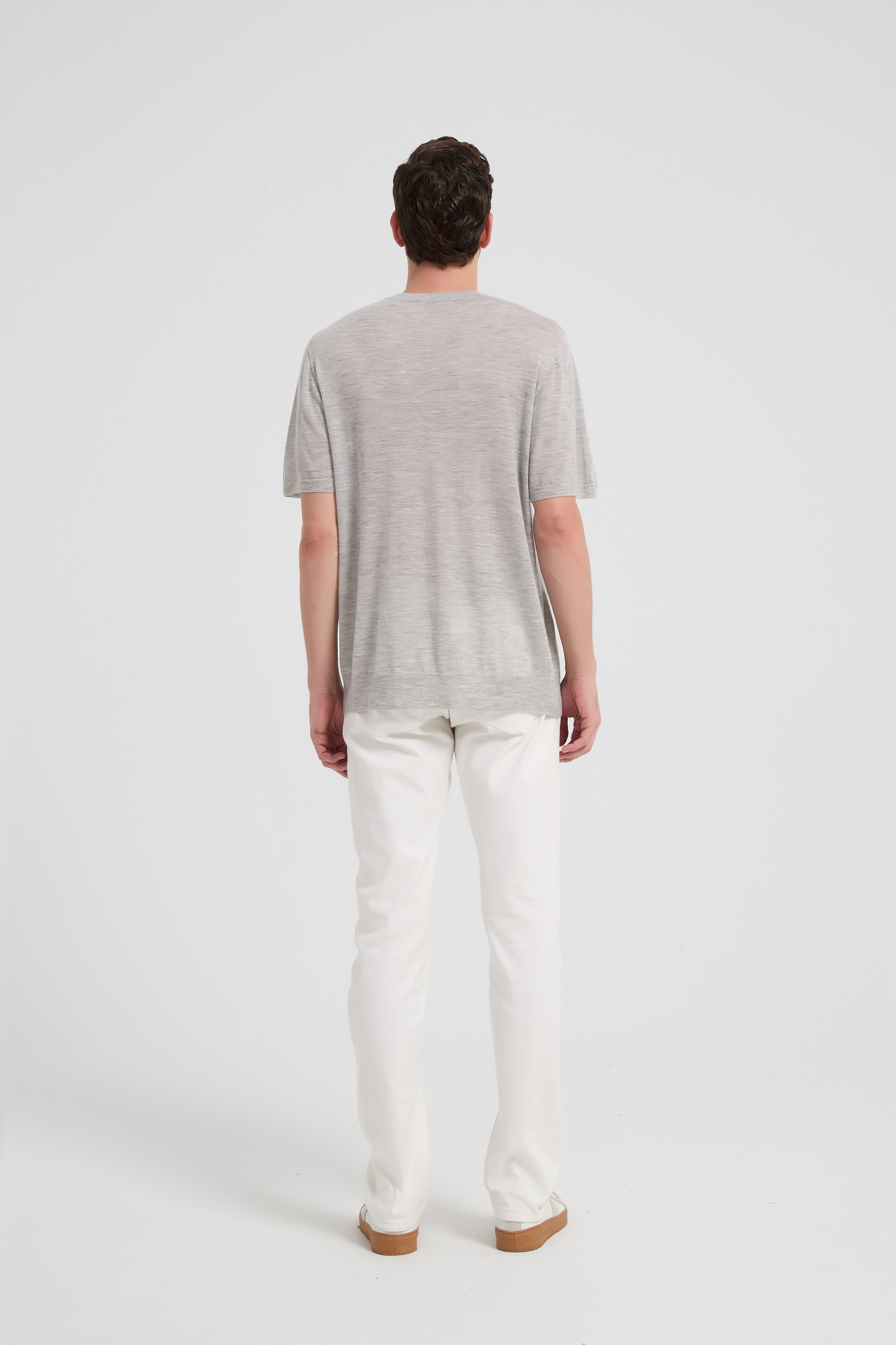 New Arrival Men's Crew Neck 100%Worsted Baby Cashmere Knitted Shirt From Chinese Supplier