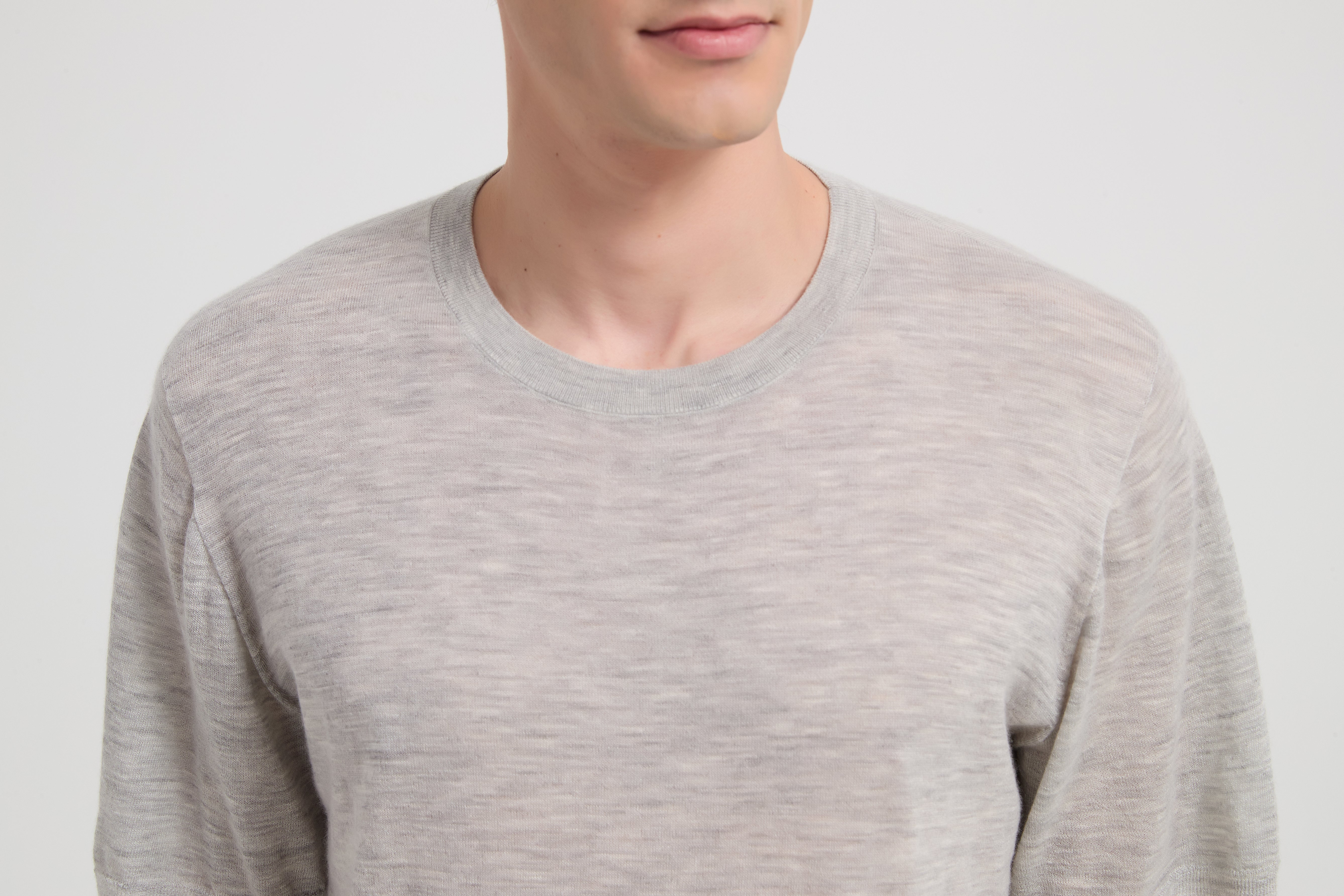 New Arrival Men's Crew Neck 100%Worsted Baby Cashmere Knitted Shirt From Chinese Supplier