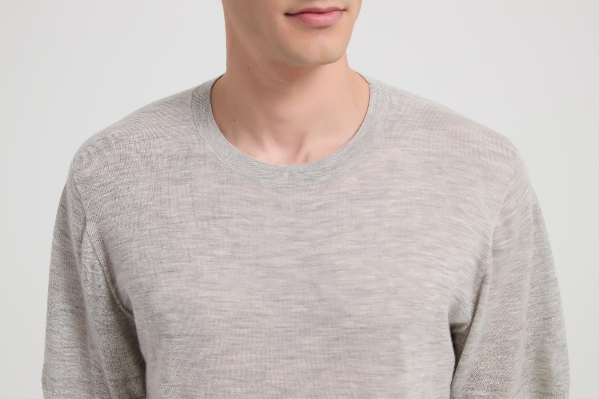 New Arrival Men's Crew Neck 100%Worsted Baby Cashmere Knitted Shirt From Chinese Supplier