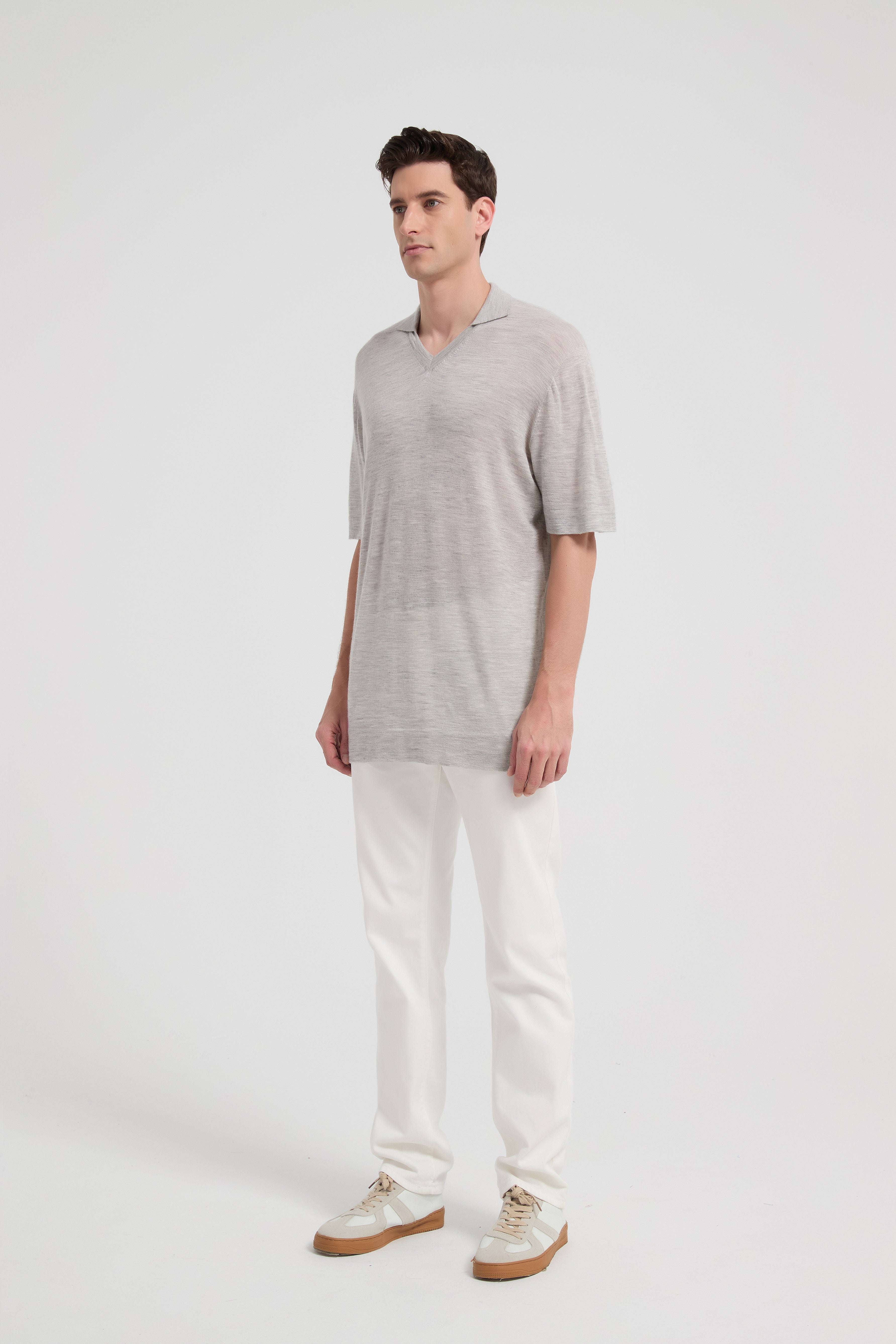 New Arrival High quality men's 100%Worsted Baby cashmere polo neck shirt wholesale from China
