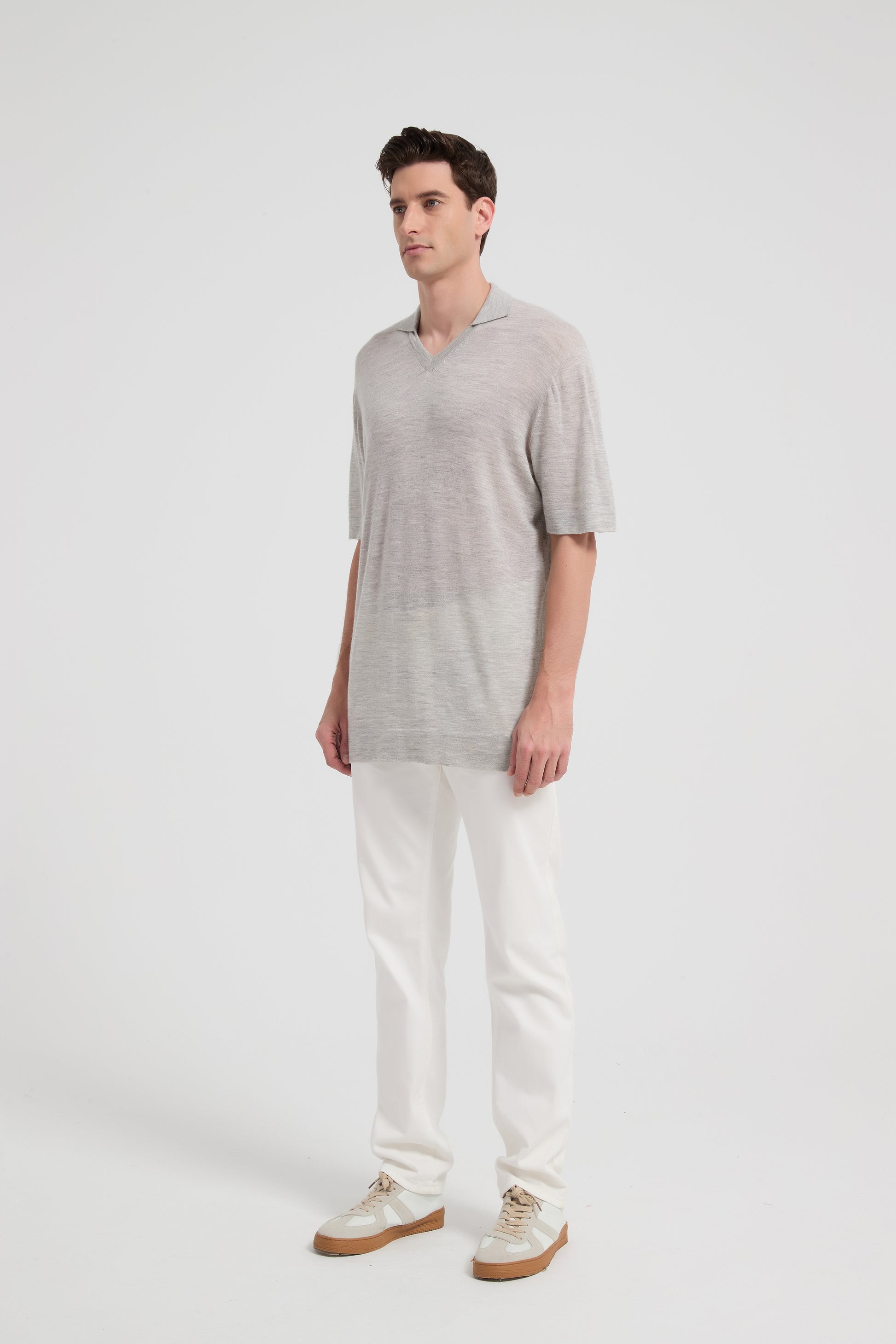 New Arrival High quality men's 100%Worsted Baby cashmere polo neck shirt wholesale from China