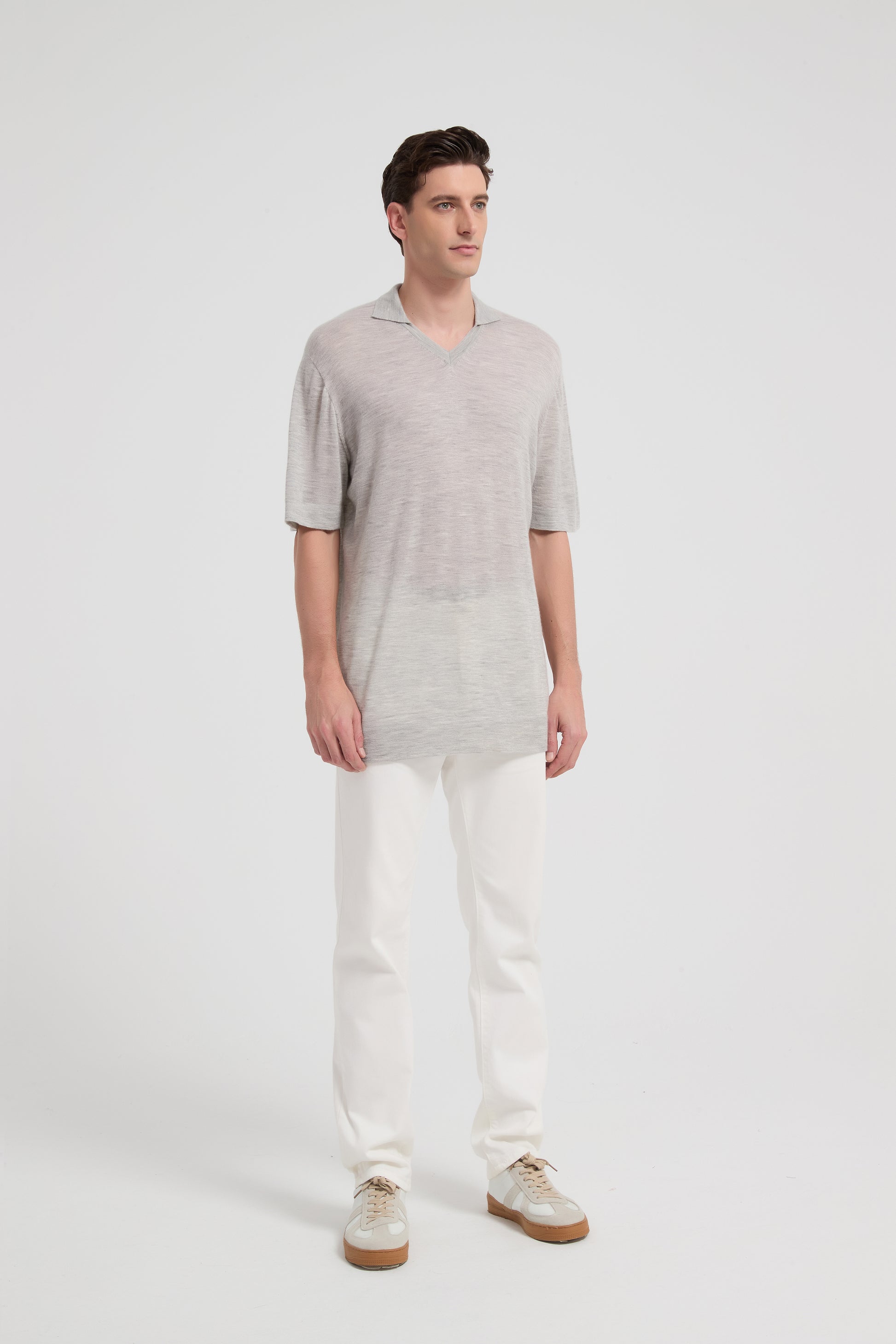 New Arrival High quality men's 100%Worsted Baby cashmere polo neck shirt wholesale from China