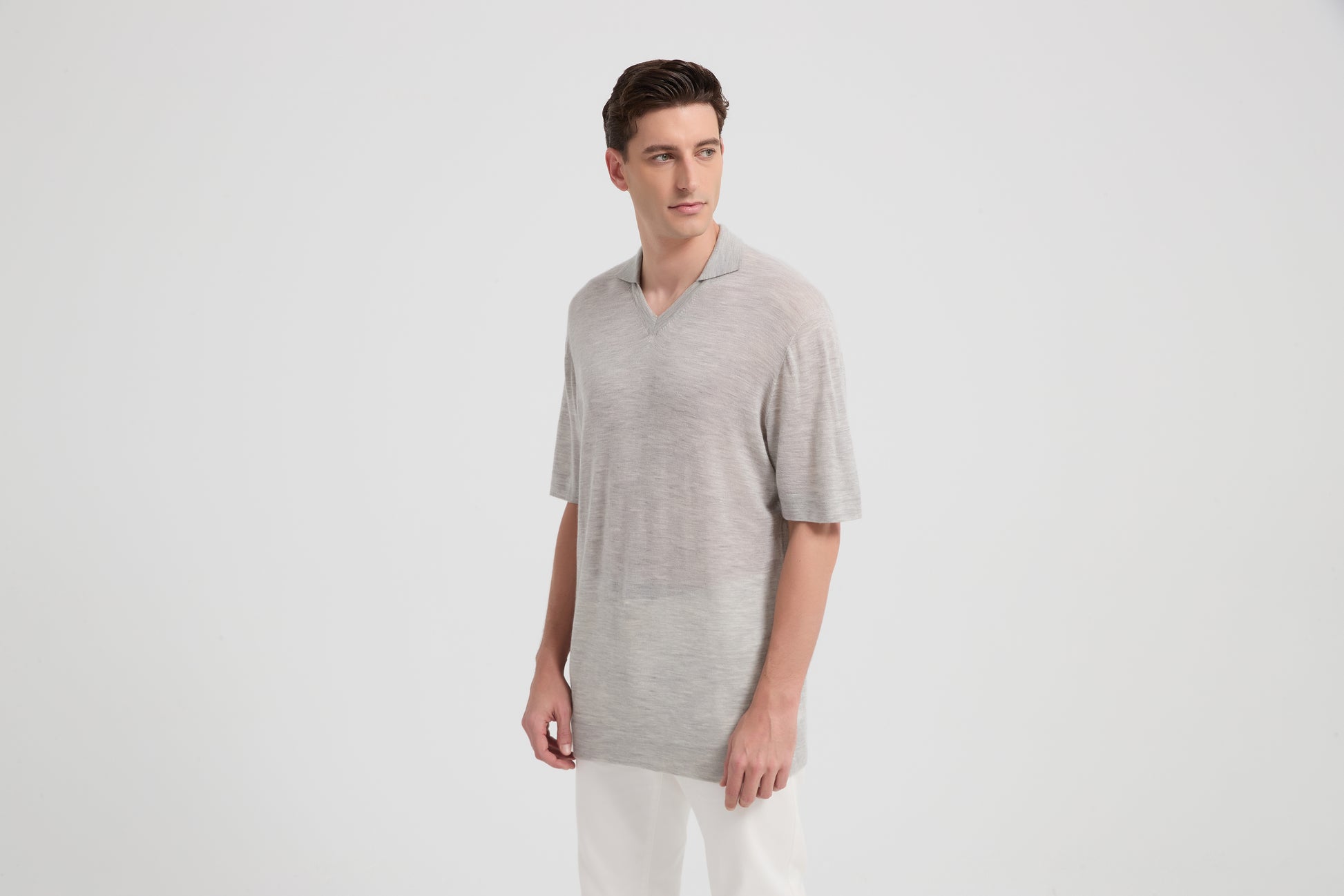 New Arrival High quality men's 100%Worsted Baby cashmere polo neck shirt wholesale from China