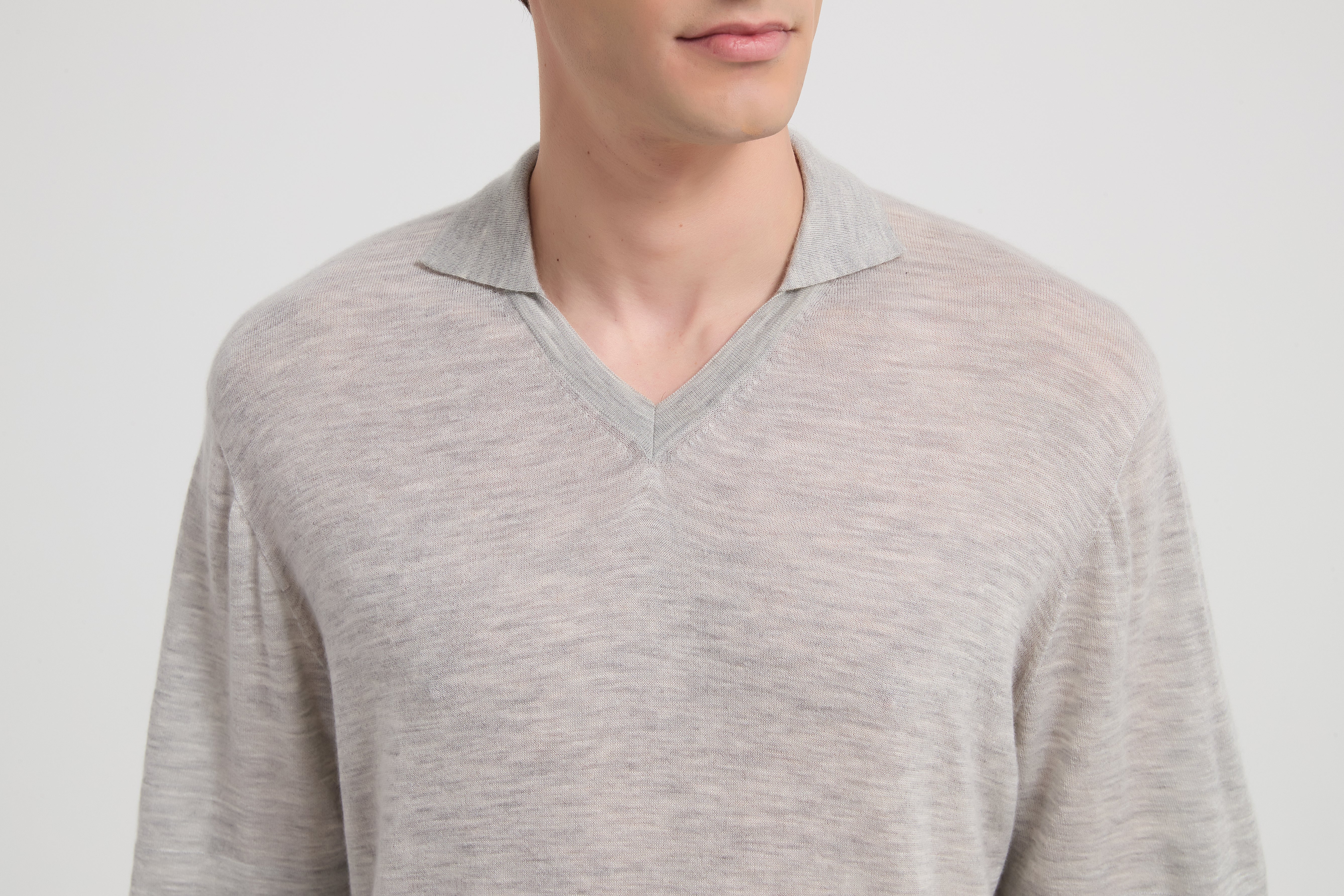 New Arrival High quality men's 100%Worsted Baby cashmere polo neck shirt wholesale from China