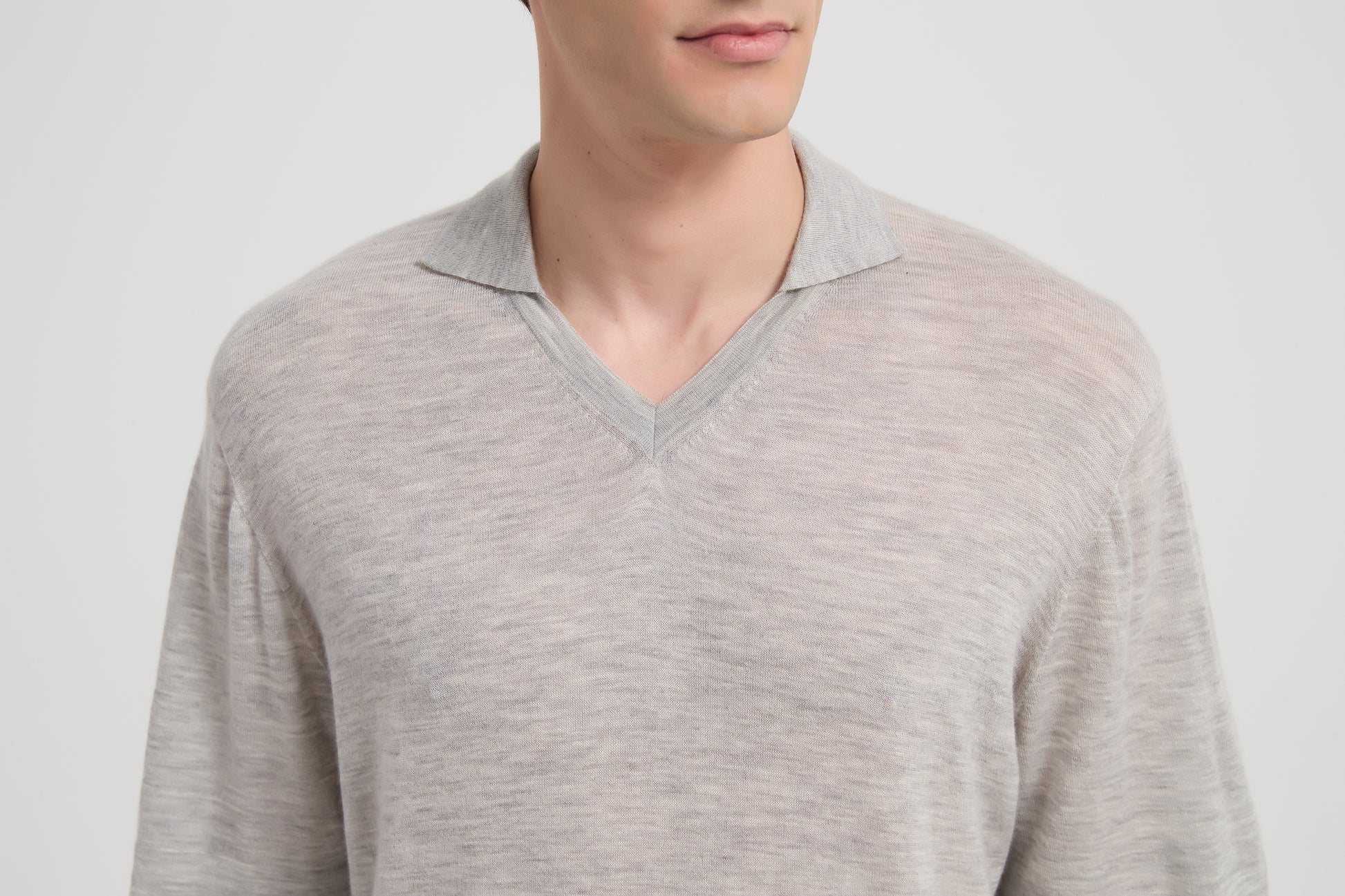 New Arrival High quality men's 100%Worsted Baby cashmere polo neck shirt wholesale from China