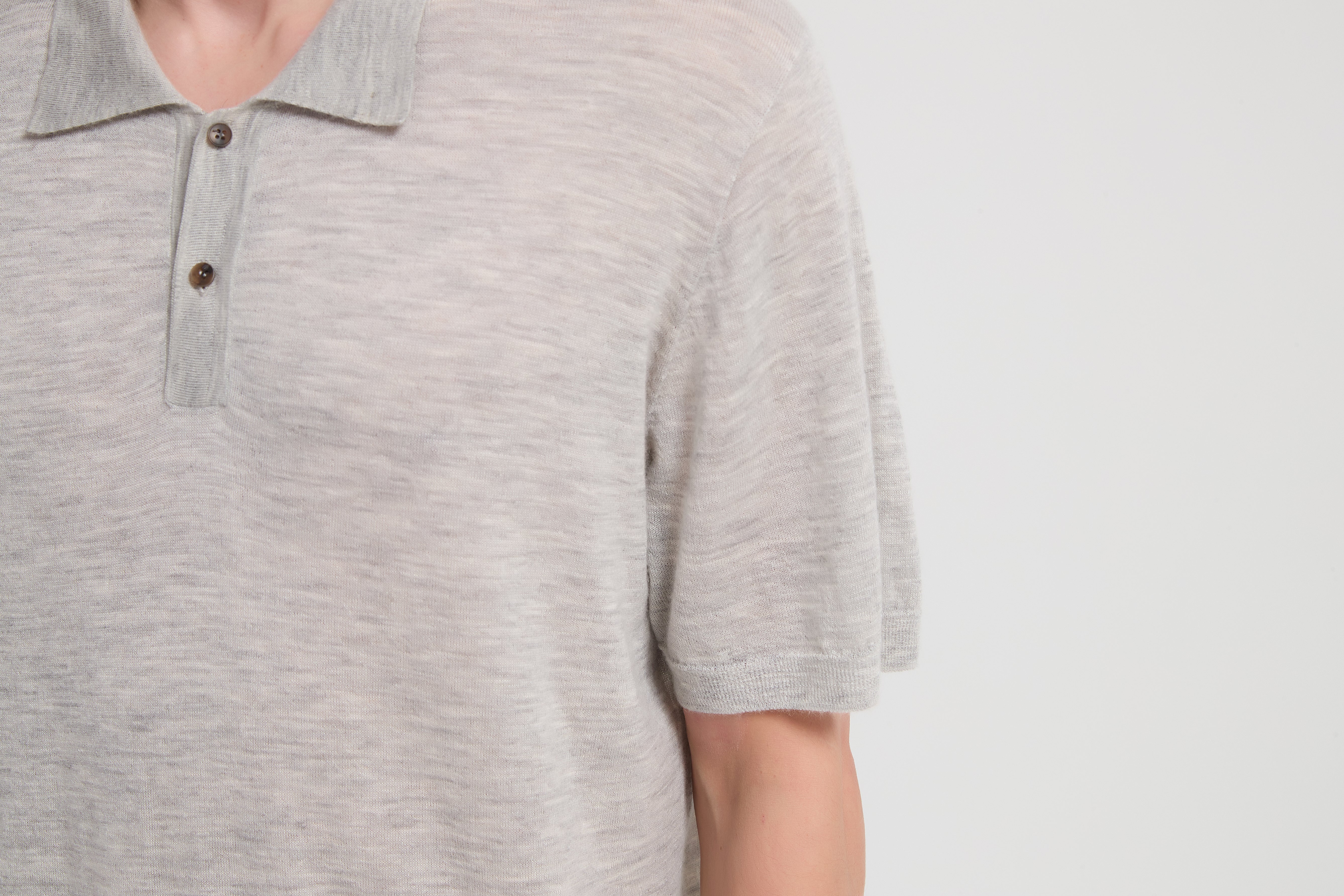 New Design ODM Man Worsted Cashmere Polo Neck Short Sleeve Sweater From China