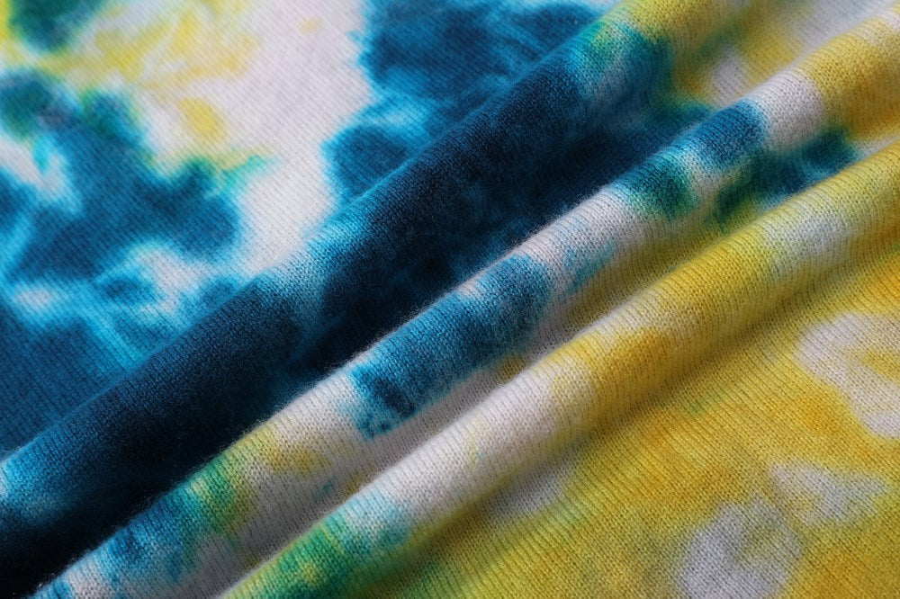 Custom design high quality ladies round neck tie dye wool cashmere pullover knitwear for fall winter