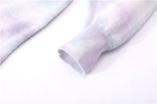 OEM women dip dye printed wool cashmere sport wear hoodie jumper from china manufacturer