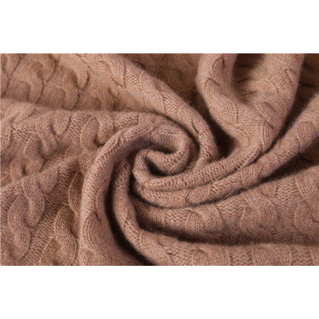 Custom noble household Articles knitting pure cashmere blanket throw on rocking chair sofa or bed