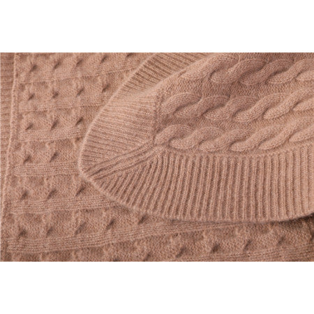 Custom noble household Articles knitting pure cashmere blanket throw on rocking chair sofa or bed