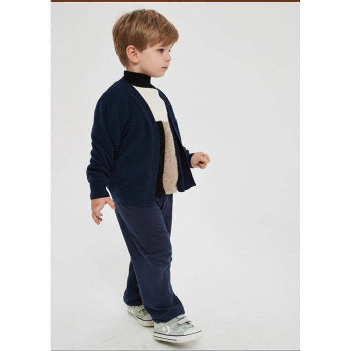 Private Label Boy's Pure Cashmere Cardigan Sweater With Pockets In High Quality From Chinese Factory