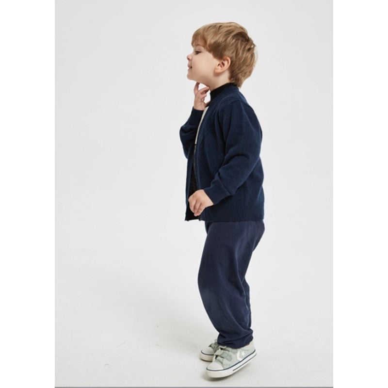 Private Label Boy's Pure Cashmere Cardigan Sweater With Pockets In High Quality From Chinese Factory