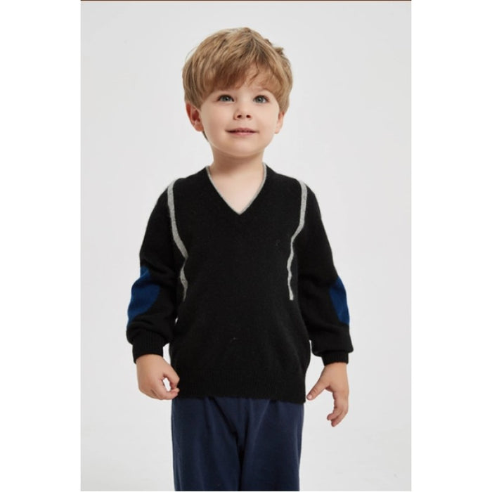 Custom design Boy's High Quality V-Neck 100%Cashmere Pullover Sweater In Cheap Price By Chinese Vendor