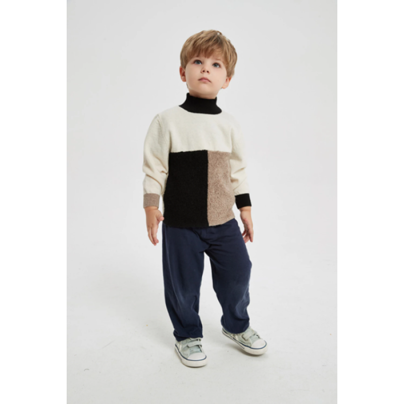 Chinese custom High Quality Boy's Turtleneck Pure Cashmere Pullover Sweater In Multi Colors