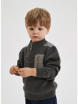 Custom design Boy Cashmere Cardigan Sweater In Multi Colors With Pockets