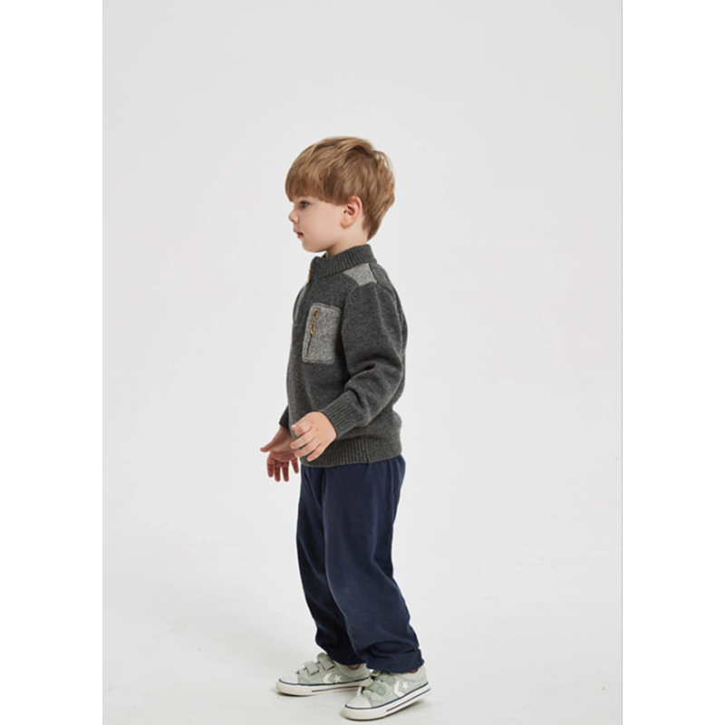 Custom design Boy Cashmere Cardigan Sweater In Multi Colors With Pockets