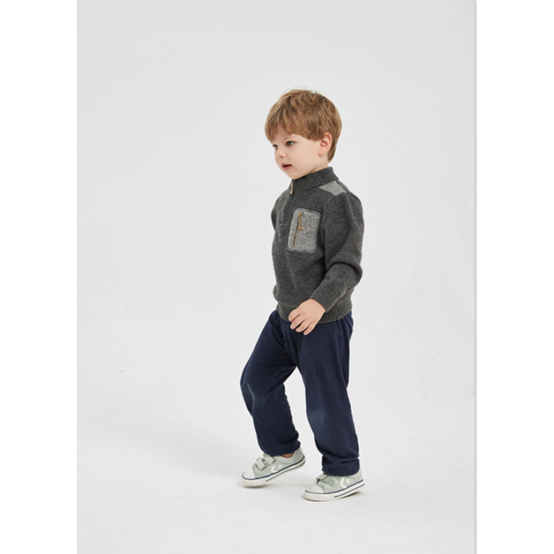 Custom design Boy Cashmere Cardigan Sweater In Multi Colors With Pockets