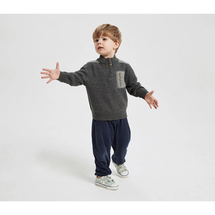 Custom design Boy Cashmere Cardigan Sweater In Multi Colors With Pockets