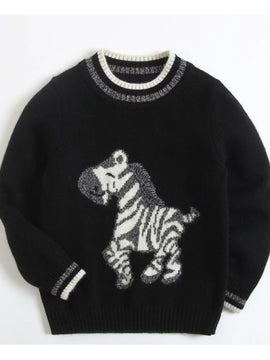 Custom Design Boy Cashmere Round Neck Jacquard Jumper Chinese Supplier